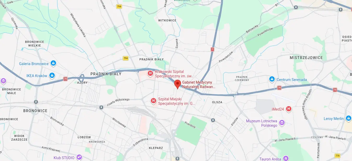 Mapa pokazująca lokalizację gabinetu